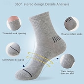 economico calzini da uomo-Per uomo 5 Paia Pacchi Multipli Calzini Calzini da Corsa Calzini Casual Nero Bianco Colore A righe Vacanza Sport &amp; Outdoor Quotidiano Base Medio Primavera Autunno Moda Casual