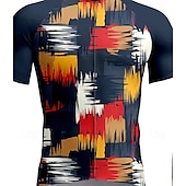 cheap Men&#039;s Clothing Sets-Men&#039;s Cycling Jersey with Bib Shorts Short Sleeve Navy Blue Bike Sports Graphic Plaid Checkered Camo / Camouflage Clothing Apparel