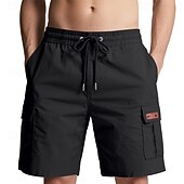 economico Classico-Per uomo Pantaloncini cargo Shorts Pantaloncini Estivi Coulisse Elastico in vita Multi-tasche Semplice Comodità Indossabile Lunghezza al ginocchio All&#039;aperto Sport Quotidiano Moda Casual Nero Giallo