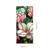 abordables Pegatinas de pared-Pegatina de ventana retro con diseño de flores y pájaros, de PVC, electrostática, no adhesiva, extraíble, con patrón de colores aleatorios.