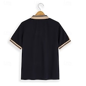 preiswerte Klassisches Poloshirt für Herren-Herren Baumwoll-Poloshirt Golfshirt Geschäft Revers Kurzarm Mode Basic Farbblock Patchwork Bestickt Sommer Weinrot Schwarz Grün aschgrau Dunkel Blau Hellblau Baumwoll-Poloshirt