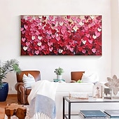 お買い得  花/植物画-ミントゥラの手作り抽象ハートチャートプレス油絵キャンバス壁アート装飾モダンな質感の絵画ホームデコレーション用ロールフレームなし未延伸絵画