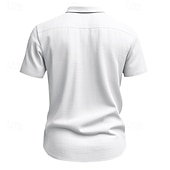 voordelige Klassiek-Voor heren Overhemd Linnen overhemd Zomer overhemd Strand Kleding Overhemd met knopen Overhemden zonder broek Vakantie Casual Zwart Wit Marineblauw Hemelsblauw Korte Mouw Strijkijzer Zomer Lente zomer