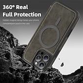 cheap iPhone Cases-Phone Case For Apple AirTag iPhone 16 Pro Max Plus iPhone 15 14 Pro Max Plus iPhone 13 12 Pro Max Magnetic Adsorption Flip Cover Support Wireless Charging Card Slot Shockproof TPU PC PU Leather