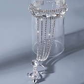 economico Braccialetti-Per donna Bracciale ad anello / Bracciale schiavo Collegamento / catena Prezioso Malocchio Moda Lusso Strass Gioielli braccialetto Argento Per Regalo Quotidiano Fidanzamento Balli di fine anno