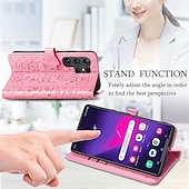 Недорогие Чехлы для Samsung-телефон Кейс для Назначение SSamsung Galaxy S24 S23 S22 S21 Ultra Plus S24 ФЭ А55 А35 А25 А15 5Г S25 Ультра Кошелек для карт Откидная крышка с ремешком на запястье Защита от удара Кот С собакой