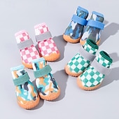 tanie Buty i ochraniacze na łapy-buty dla psów dużych małych średnich psów - oddychające buty dla psów na lato, gorący chodnik, ochraniacze na łapy do spacerów na świeżym powietrzu, zimowy śnieg, antypoślizgowe gumowe buty dla psów