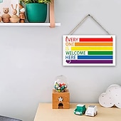 Χαμηλού Κόστους Διακοσμήσεις Pride-ξύλινη πινακίδα τοίχου με θέμα την υπερηφάνεια, πλακέτα καλωσορίσματος στην πόρτα &quot;Η αγάπη είναι αγάπη&quot;, είδη πάρτι lgbtq, κρεμαστά διακοσμητικά σπιτιού για τοίχο ή είσοδο