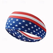 preiswerte Haarstyling-Zubehör-Stirnbänder mit amerikanischer Flagge für Männer, patriotisches gedrehtes Haarband in Rot, Weiß und Blau, dehnbares, sportliches Haar-Accessoire für den Unabhängigkeitstag der USA, den Gedenktag