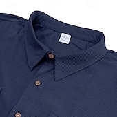 economico camicie casual da uomo-Per uomo Camicia Camicia Estiva Camicia casual Camicia di Velluto a Coste Camicia con Bottoni Camicia cargo Nero Bianco Blu marino scuro Azzurro cielo Albicocca Manica Corta A righe Bavero Casuale