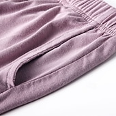 billiga Sov botten-Herr Vardagsklädsel Pyjamasshorts Slät Mode Klassisk Ledigt Hem Dagligen Säng Bomull Komfort Andningsfunktion Mjuk Shorts Elastisk midja Sommar Svart Rodnande Rosa