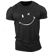 billiga Mäns grafiska t -shirt-Herr Grafiska tryck Abstrakt T-shirt Grafiska utslagsplatser 100 % bomull Kortärmad Grafisk Skjorta Heather Grey Svart Vit Bekväm t-shirt Utomhus Gata Modedesignerkläder