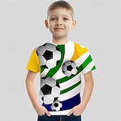 Мальчики 3D Футбол Футболка С короткими рукавами Лето Весна Мода Классический Дети 4-12 лет Вырез под горло на открытом воздухе Повседневные Стандартный Недорогие Мальчиковые 3D Спорты и Игры-Мальчики 3D Футбол Футболка С короткими рукавами Лето Весна Мода Классический Дети 4-12 лет Вырез под горло на открытом воздухе Повседневные Стандартный