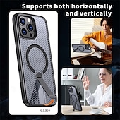 Χαμηλού Κόστους iPhone Θήκες-τηλέφωνο tok Για iPhone 17 Pro Max 17 Air 16 15 14 Pro Max Plus 16e 13 12 11 Pro Max Πίσω Κάλυμμα Θήκη μαγνητικής προσρόφησης με βάση στήριξης Υποστήριξη ασύρματης φόρτισης Σταντ ποδηλάτου