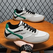 Χαμηλού Κόστους Ανδρικά Sneakers-Ανδρικά λευκά και κόκκινα αθλητικά αθλητικά παπούτσια με μαύρο σχέδιο και κορδόνια - αθλητικά, άνετα, ιδανικά για τρέξιμο, γυμναστήριο και casual ρούχα