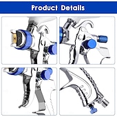 cheap Tool Accessories-Pneumatic Spray Gun Automotive High Atomization Spray Gun 10 Leave-in Pots Pressure Regulator Paint Spraying Tool 1.4/1 7/2.0mm