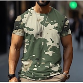 abordables t-shirts de base-Homme T-shirt Chemise à manches courtes Manche Courte Col Rond Printemps &amp; Automne Motif Mode Designer Imprimé Vacances Rue Sortir Vert Menthe Vert Vert clair T-shirt haut de gamme pour homme