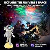 cheap Star Galaxy Projector Lights-1 Pc Galaxy Projector Lamp Standing Astronaut Shaped Starry Sky Projection Light Astronaut Starry Sky Atmosphere Light Party Dinner Bedroom Restaurant Atmosphere Light Type-C Plug in