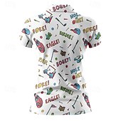 Χαμηλού Κόστους Γυναικείο πουκάμισο-Γυναικεία Γραφική Πουκάμισο τένις Κοντομάνικο Στάμπα UPF50+ Γρήγορο Στέγνωμα Τέννις Γκολφ Μπάντμιντον Περιλαίμιο Polo Μπλουζάκι Μπολύζες Λευκό Ροζ Ουρανί Ρούχα τένις