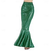 economico Costumi da donna-Regina Sirena Gonna Gonna a sirena Coda da sirena Sexy Drag &amp; Glam Vernice in lattice lucido Metallico Per donna Adulti Festival Musicale Parata dell&#039;Orgoglio Mese dell&#039;orgoglio Halloween Carnevale