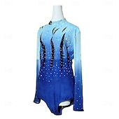 economico Costumi da Pattinaggio Artistico per Ragazzi e Uomini-Top da pattinaggio sul ghiaccio da uomo e ragazzo, ad alta elasticità, abbigliamento da pattinaggio per allenamento e competizione, classico, con cristalli/strass, manica lunga, pattinaggio sul
