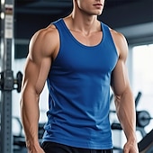 cheap Tank Tops-Men&#039;s Tank Top Vest Top Undershirt Sleeveless Shirt Sleeveless Crew Neck Summer Plain Fashion Designer Basic Classic Vacation Street Going out Black White Wine Top Tee for Men