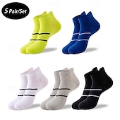 cheap Men's Socks-Men's 5 Pairs Multi Packs Socks Running Socks Casual Socks Black White Color Plain Vacation Sports &amp; Outdoor Daily Basic Medium Spring Fall Fashion Casual