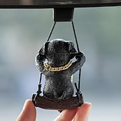 cheap Sculptures-Resin Dog Rearview Mirror Ornament, Dog Rear Mirror Accessories - Retroview Mirror Decoration - Cute Car Ornament for Truck Van Sedan for Bedrooms for Camer