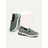cheap Women&#039;s Sneakers-Women&#039;s Green Slip-On Athletic Sneakers with Breathable Mesh, Arch Support, Perfect for Walking and Casual Wear