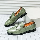 halpa Puolimuodollinen-Miesten vaaleanharmaat nahkaiset slip-on-kengät tupsukoristeilla – mukavat ja tyylikkäät jalkineet puolivirallisiin tilaisuuksiin, rentoon työpäivään ja häihin