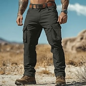 economico Pantaloni cargo-Per uomo Pantaloni Cargo Pantaloni da Lavoro Pantaloni da escursionismo Multi-tasche Gamba Dritta Semplice Traspirante Indossabile Lunghezza intera All&#039;aperto Quotidiano Campeggio &amp; Escursionismo
