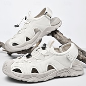 preiswerte Outdoor-Sandalen-Herrensandalen – weiße Outdoor-Wassersport-Sandalen mit verstellbaren Riemen und atmungsaktivem Mesh für Wander-, Strand- und Sommerabenteuer