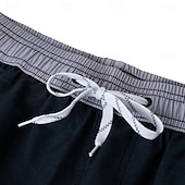 billiga Herrarnas Elite Shorts-Herr Shorts Beach Shorts Snörning Färgblock Andningsfunktion Snabb tork Knelängd Utomhus Semester Hem Semester Etnisk Stil Svart+Grå Mörkröd Elastisk