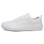 billiga Herrsneakers-Helvita herrsneakers i canvas – minimalistiska vardagsskor för pendling, college och vardagliga fredagar