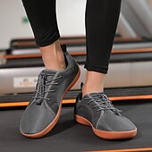 economico Sneakers da uomo-Sneakers da uomo in maglia grigia con suola arancione: scarpe casual traspiranti e leggere per spostamenti quotidiani, passeggiate e attività all&#039;aperto