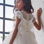 abordables Robes de petite fille-Robe de bal longueur sol robe de demoiselle d&#039;honneur première communion Elsa d&#039;hiver robe prom mignonne tulle avec tutu de style royal ajusté 3-16 ans