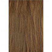 رخيصةأون باروكات تاريخية-باروكة شعر موليت من السبعينيات والثمانينيات بطول الكتف للنساء، باروكة شعر بني مستقيم مع قلادة، مناسبة لحفلات الديسكو والهالوين