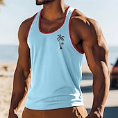 cheap Tank Tops-Men&#039;s Tank Top Vest Undershirt Sleeveless Shirt Sleeveless U Neck Scoop Neck Summer Solid Color Plain Fashion Classic Comfortable Color Block Street Casual Sports Black White Red Top Tee for Men