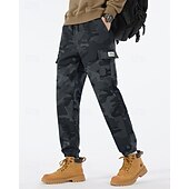 voordelige Cargobroeken-Voor heren Cargohosen Broek Camouflage broek Trekkoord Elastische taille Meerdere zakken camouflage Draagbaar Buiten Dagelijks Kamperen&amp;Wandelen Modieus Klassiek Zwart Leger Groen