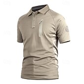 preiswerte Klassisches Poloshirt für Herren-Herren Golfshirt Golf Poloshirts Arbeit Lässig Revers Kurzarm Basic Modern Einfach Tarnung Knöpfe Sommer Normale Passform Schwarz Tarnung Grün Khaki Golfshirt