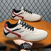 Χαμηλού Κόστους Ανδρικά Sneakers-Ανδρικά λευκά και κόκκινα αθλητικά αθλητικά παπούτσια με μαύρο σχέδιο και κορδόνια - αθλητικά, άνετα, ιδανικά για τρέξιμο, γυμναστήριο και casual ρούχα
