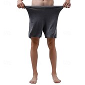billiga Sov botten-Herr Vardagsklädsel Pyjamasshorts Slät Mode Klassisk Ledigt Hem Dagligen Säng Bomull Komfort Andningsfunktion Mjuk Shorts Elastisk midja Sommar Svart Rodnande Rosa