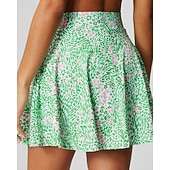 ieftine Fuste și pantaloni scurți pentru femei-US Open Pentru femei Floral Fuste de tenis cu pantaloni scurți Imprimare Respirabil Tenis Golf Badminton Verde Deschis Albastru Portocaliu Îmbrăcăminte de tenis