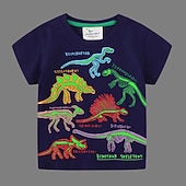levne 3D zvířata pro chlapce-Chlapecké 3D Dinosaurus Košilky Krátký rukáv Léto Jaro Módní Základní Děti 4-7 let Tričkový Venkovní Ležérní Denní Běžný