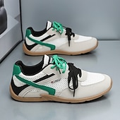 Χαμηλού Κόστους Ανδρικά Sneakers-Ανδρικά λευκά και κόκκινα αθλητικά αθλητικά παπούτσια με μαύρο σχέδιο και κορδόνια - αθλητικά, άνετα, ιδανικά για τρέξιμο, γυμναστήριο και casual ρούχα