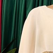 preiswerte Bodenlänge-Kleid Mutter der Braut Kleid Elegantes Rundhals Bodenlänglich Chiffon 3/4 Ärmels mit Pailletten