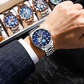 cheap Quartz Watches-916 Men&#039;s Stainless Steel Watch – Luminous Dial, Multi-Function Quartz Movement, Calendar, 3ATM Waterproof, Elegant Business Style