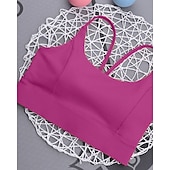 abordables Soutiens-gorge de sport &amp; gilets-Femmes Couleur Unie Soutien-gorge de tennis Sans manches Dos nu Résistant aux Chocs Évacuation de l&#039;Humidité Respirant Tennis Le golf Jogging Col en U Dos à Lanières Noir Blanche Jaune Vêtements de