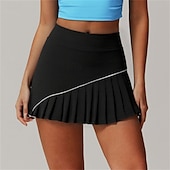 cheap Women&#039;s Skirts &amp; Skorts-US Open Women&#039;s Tennis Skirts with Shorts Pleated Side Pockets Quick Dry Tennis Golf Pickleball Solid Colored Skort Black White Navy Blue Tennis Clothing