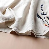 abordables Robes-Femmes Jupe Évasé Basique Occasionnel Maxi Taille Basse Jupes Fleuri Broderie Micro-Élastique Vacances Rue Noir Amande Violet Vert Été Coton